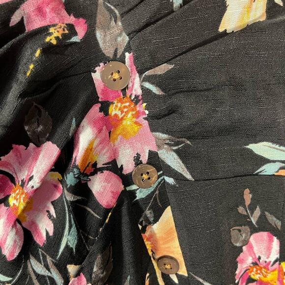 TRIXXI Plus Sized Black Multi Color Floral A-Line Sweetheart Neck Dress Sz 2X - Picture 3 of 7